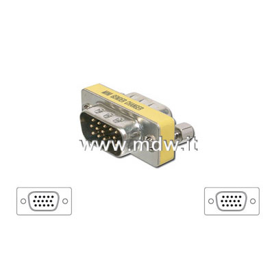 MINI ADATTATORE 15 POLI HD MASCHIO/MASCHIO (VGA) GENDER CHARGER (AB418)