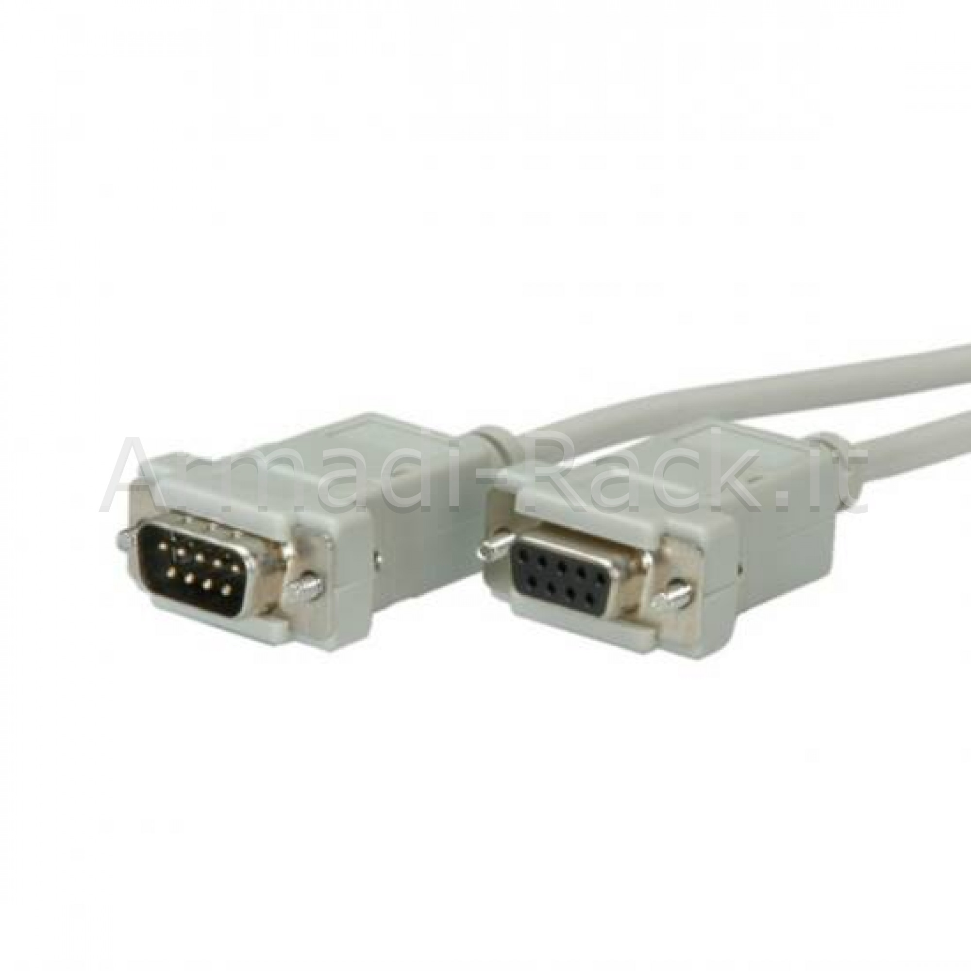 CAVO PROLUNGA SERIALE RS232 PIN-TO-PIN (MODEM CABLE) 9 POLI MASCHIO/FEMMINA MT.2 CUSTODIE APRIBILI (AK 230 2M)
