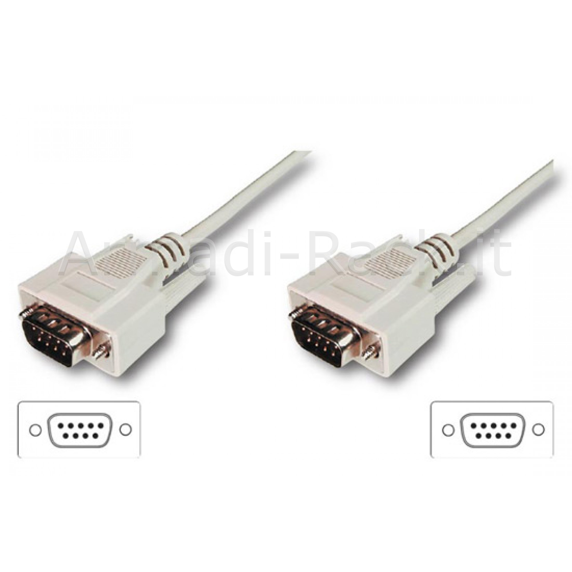 CAVO PROLUNGA SERIALE RS232 PIN-TO-PIN (MODEM CABLE) 9 POLI MASCHIO/MASCHIO MT.2 (AK 129 2M)