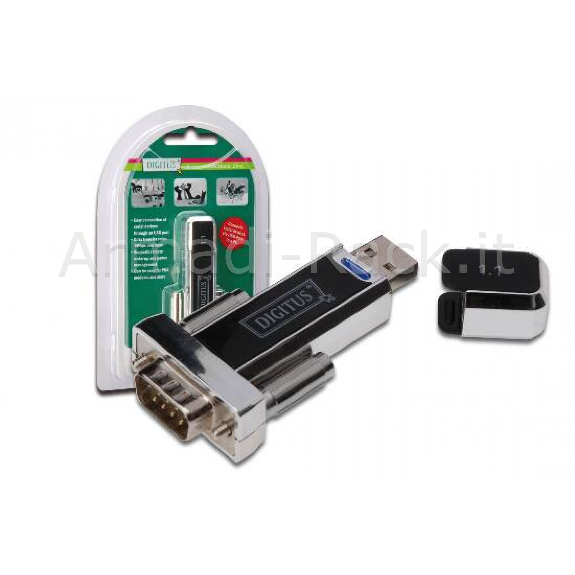 CONVERTITORE DA PC USB 1.1 CON PORTA TIPO A  - PORTA SERIALE RS232 9  PIN MASCHIO ( DA-70155 )