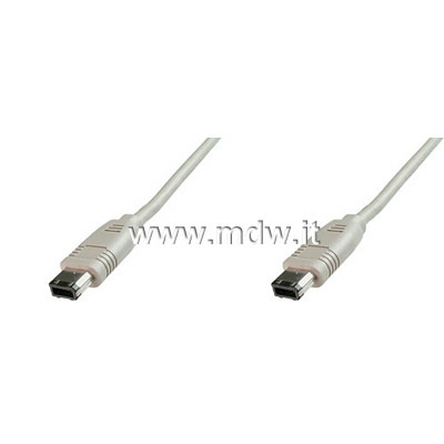 CAVO IEEE 1394 FIREWIRE PER AUDIO VIDEO DVD DA 6 PIN A 6 PIN MT. 1.8 DOPPIA SCHERMATURA (AK-1394-18)