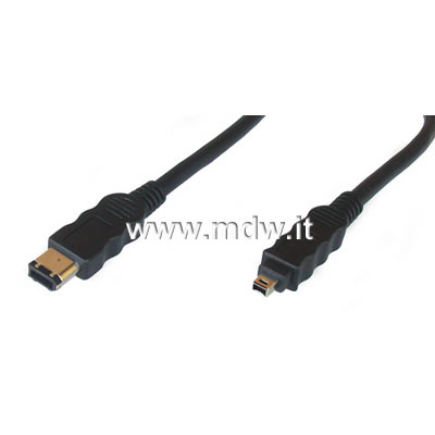 CAVO IEEE 1394 FIREWIRE PER AUDIO VIDEO DVD DA 6 PIN A 4 PIN MT. 3 DOPPIA SCHERMATURA (AK-1394-304)