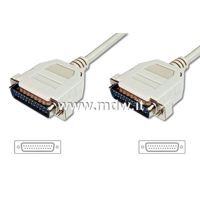 CAVO PER PROLUNGA O PER DATA SWITCH PIN-TO-PIN CONNETTORI 25 POLI MASCHIO/MASCHIO MT.2 CUSTODIE APRIBILI (AK401 2M)