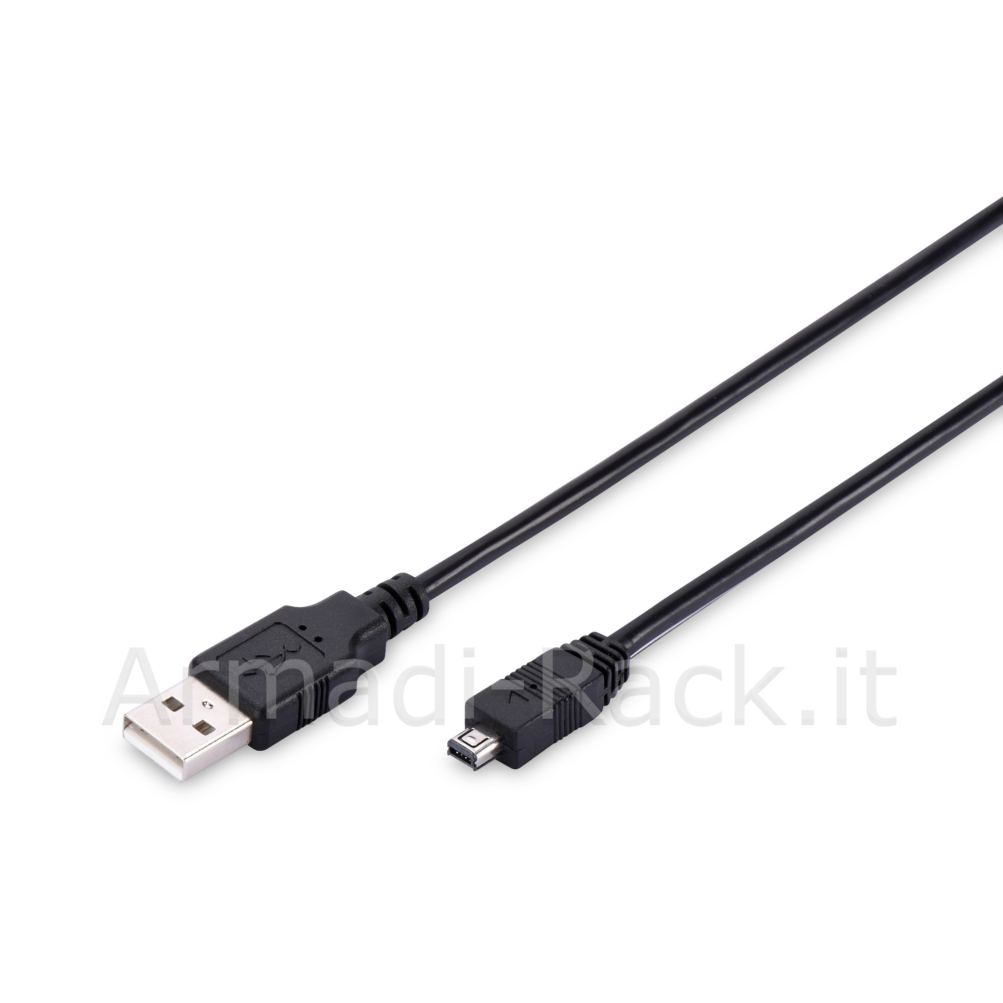 CAVO MINI USB B MASCHIO/ USB TIPO A MASCHIO PER USB 1.1 E 2.0 - MT. 2 (AK 670M)
