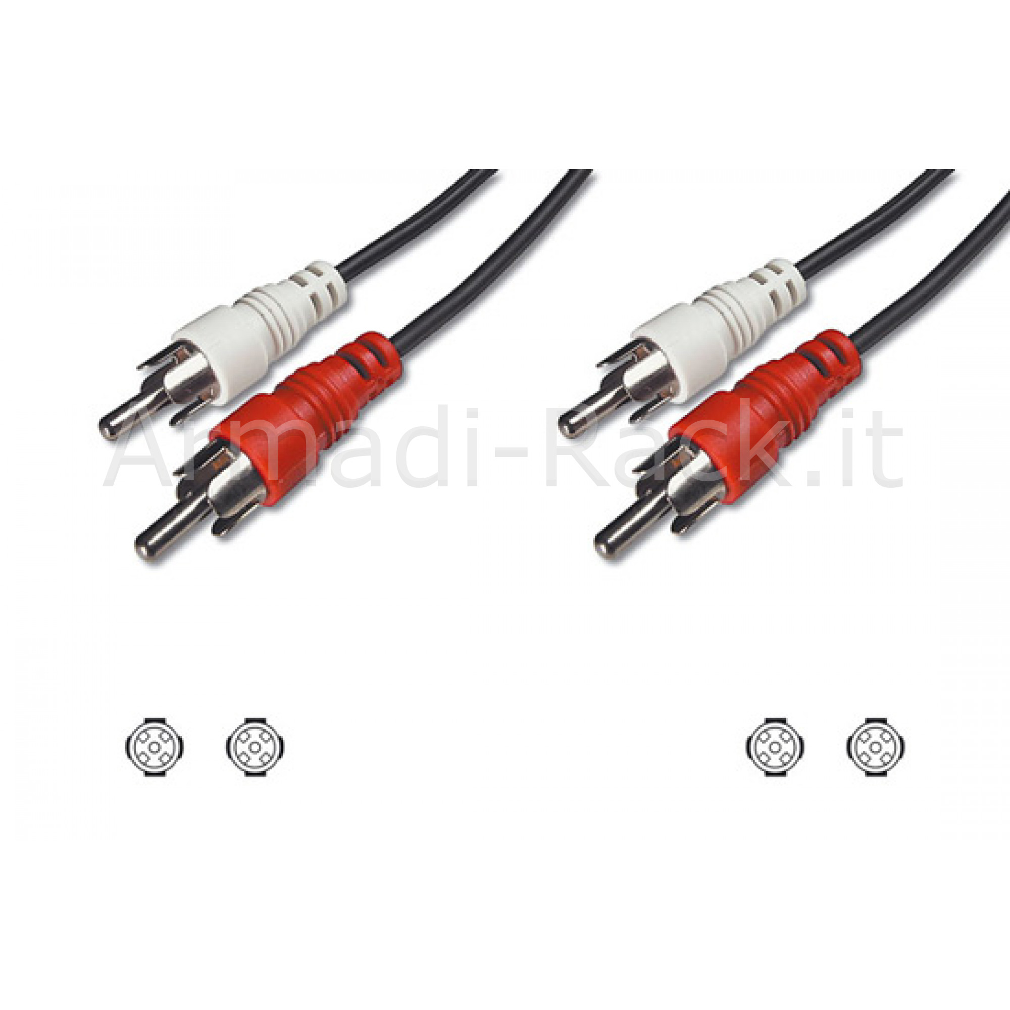CAVO STEREO CONNETTORI 2 X CINCH MASCHIO/MASCHIO MT.5 (AK CHMM-50)