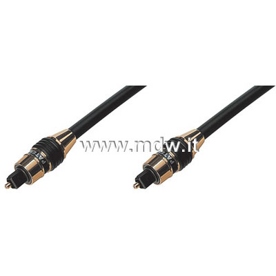 CAVO AUDIO OTTICO DIGITALE TOSLINK DELUXE IN METALLO CONTATTI DORATI MT.2 (AK OFC-52)