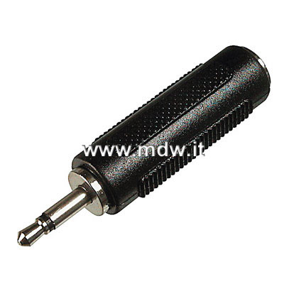 ADATTATORE JACK AUDIO DA 2 POLI 3.5 MM MASCHIO - 3 POLI 6.3 MM FEMMINA (AB-AV 101)
