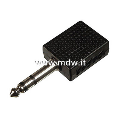 SDOPPIATORE AUDIO 3 POLI 6.3 MM MASCHIO - 2 X 3.5 MM STEREO FEMMINA (AB-AV 104)