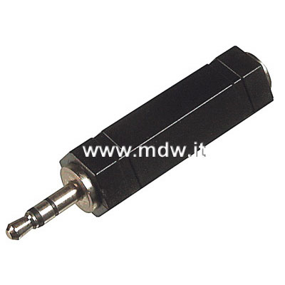 ADATTATORE JACK AUDIO DA 2 POLI 3.5 MM MASCHIO- 2 POLI 6.3 MM FEMMINA (AB-AV 107)
