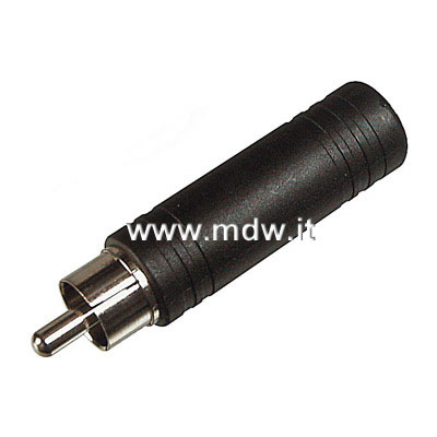 ADATTATORE AUDIO DA CINCH (RCA) MASCHIO - CONNETTORE JACK 2 POLI 6.3 MM FEMMINA (AB-AV 200)