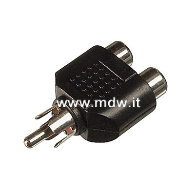 ADATTATORE AUDIO CINCH (RCA) 2 POLI MASCHIO 3.5 MM-2 X CINCH (RCA) FEMMINA (AB-AV 201)