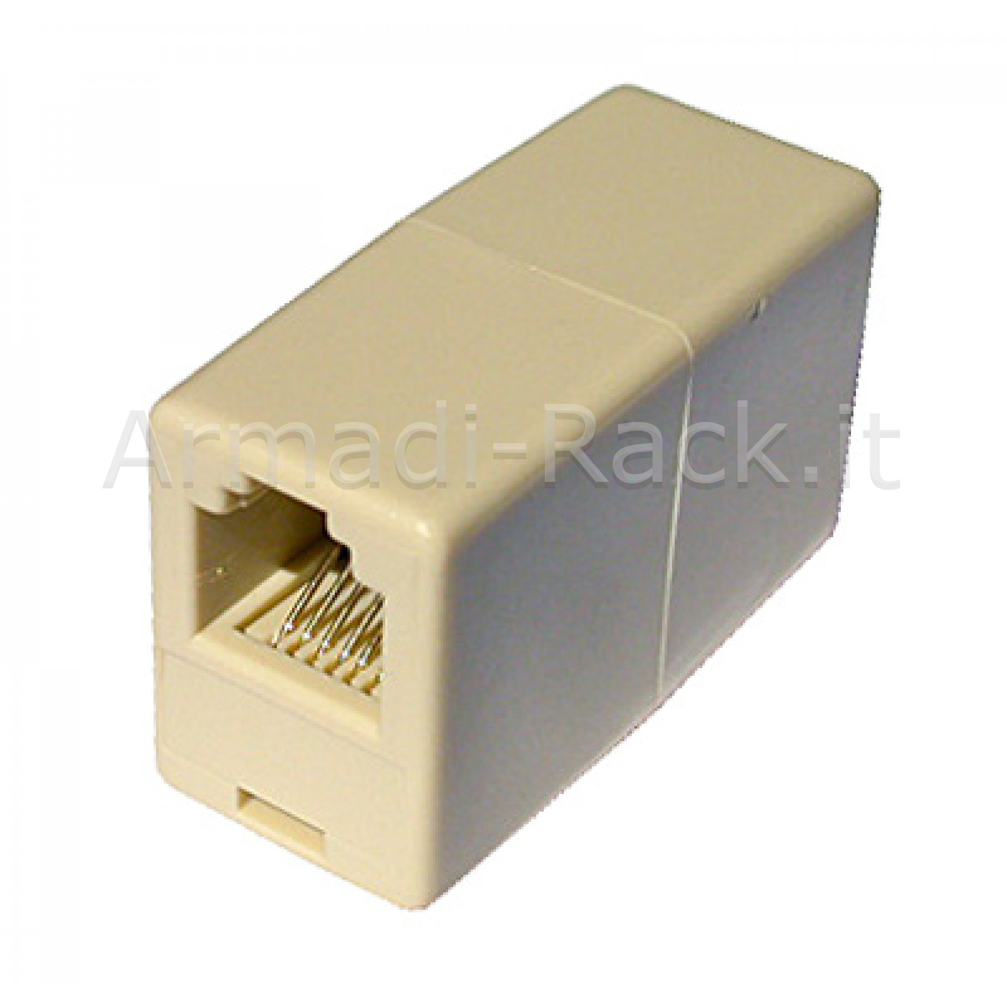 ACCOPPIATORE TELEFONICO 2 CONNETTORI RJ - 6P6C FEMMINA/FEMMINA COLORE BIANCO (AT-A 6/6)