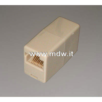 ACCOPPIATORE TELEFONICO 2 CONNETTORI RJ45 - 8P8C FEMMINA/FEMMINA COLORE BIANCO (ATA88)