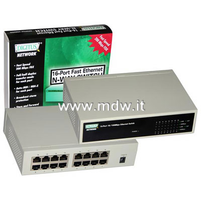 SWITCH HUB 16 PORTE 10/100 MBPS 16 PORTE RJ45 (DN-50031)