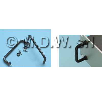 Maniglie per contenitori rack 19 pollici 2 unit� in acciaio verniciato colore nero