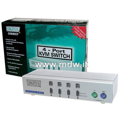 DATA SWITCH AUTOMATICO  4 COMPUTER - 1 POSTO DI LAVORO PS2/PS2/VGA (DS-12110)