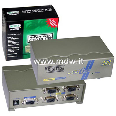 VGA SPLITTER 400 MHZ 1 COMPUTER - 4 MONITOR (DC-42110)