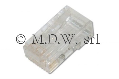 PLUG 8 POLI RJ45 CAT. 6 UTP NON SCHERMATO PER CAVO FLESSIBILE