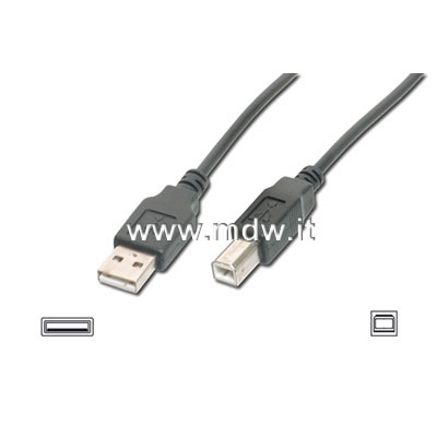 CAVO USB 1.1 CONNETTORI A-B - LUNGHEZZA MT. 1.80 COLORE NERO
