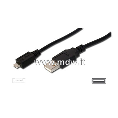 CAVO DI CONNESSIONE MICRO USB A - LUNGHEZZA MT. 2