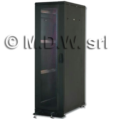 ARMADIO 42 UNITA' LINEA SERVER (A)2020 x (L)600 x (P) 1000 mm. COLORE NERO RAL 9005 (DN-19 SRV-42U-SW-N)