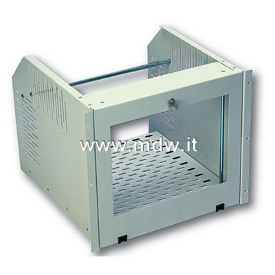 FRAME 19 PER MONITOR CRT/TFT 15- 17 SPORTELLO IN PLEXIGLASS 9 UNITA' GRIGIO mm. (L/A/P) 485X500X400