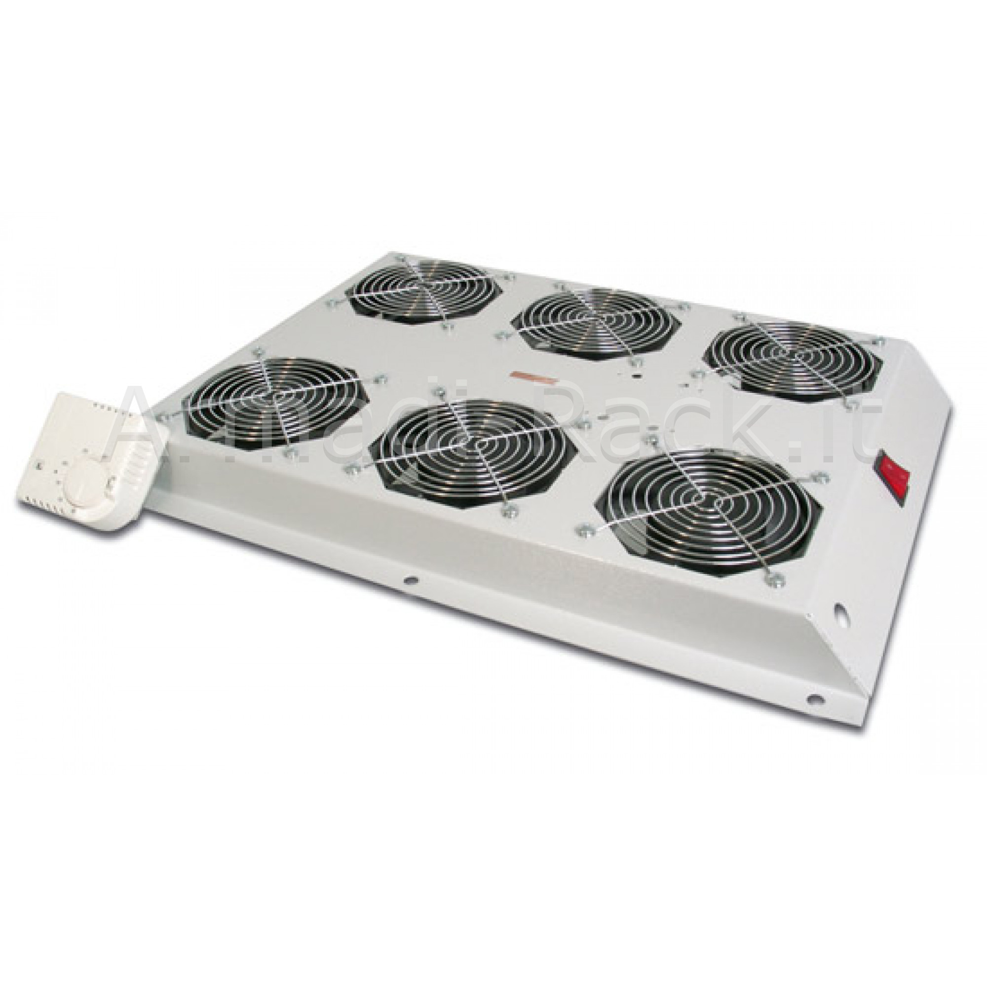 KIT 6 VENTOLE CON TERMOSTATO COLORE GRIGIO CHIARO PER ARMADI LINEA SERVER (DN-19 FAN-6-1000-N)
