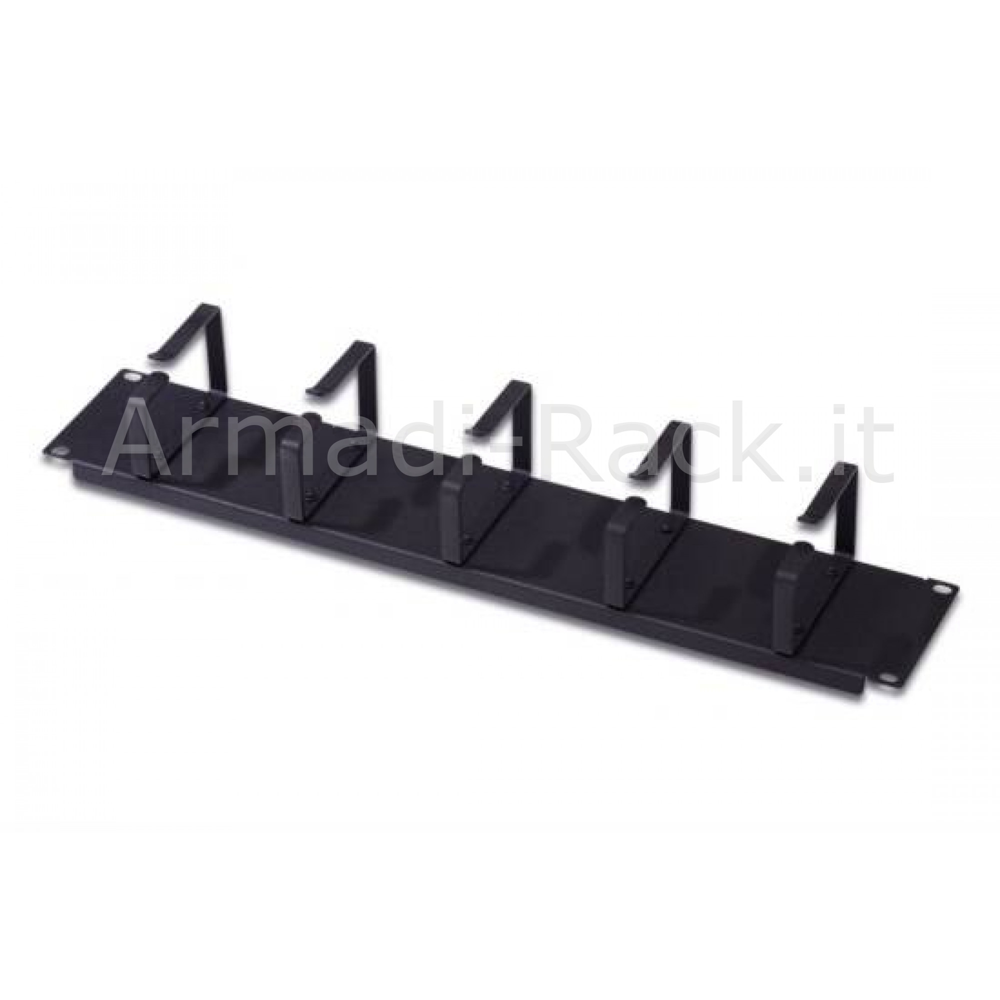LISTELLO GUIDACAVI 19 (2 UNITA') CON 5 ANELLI - COLORE NERO RAL 9005