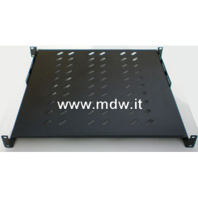 RIPIANO UNIVERSALE ALLUNGABILE 450 MM. - 1 UNITA', CON ATTACCHI FRONTALI E POSTERIORI - COLORE NERO RAL 9005
