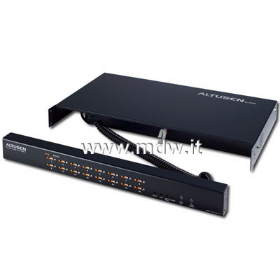 16-porte kvm over the net, 1 local and 1 remote user