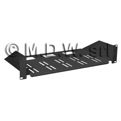 Ripiano fisso profondit� 450mm con laterali rialzati 2 unit� per armadio Rack 19'' colore nero RAL9005 