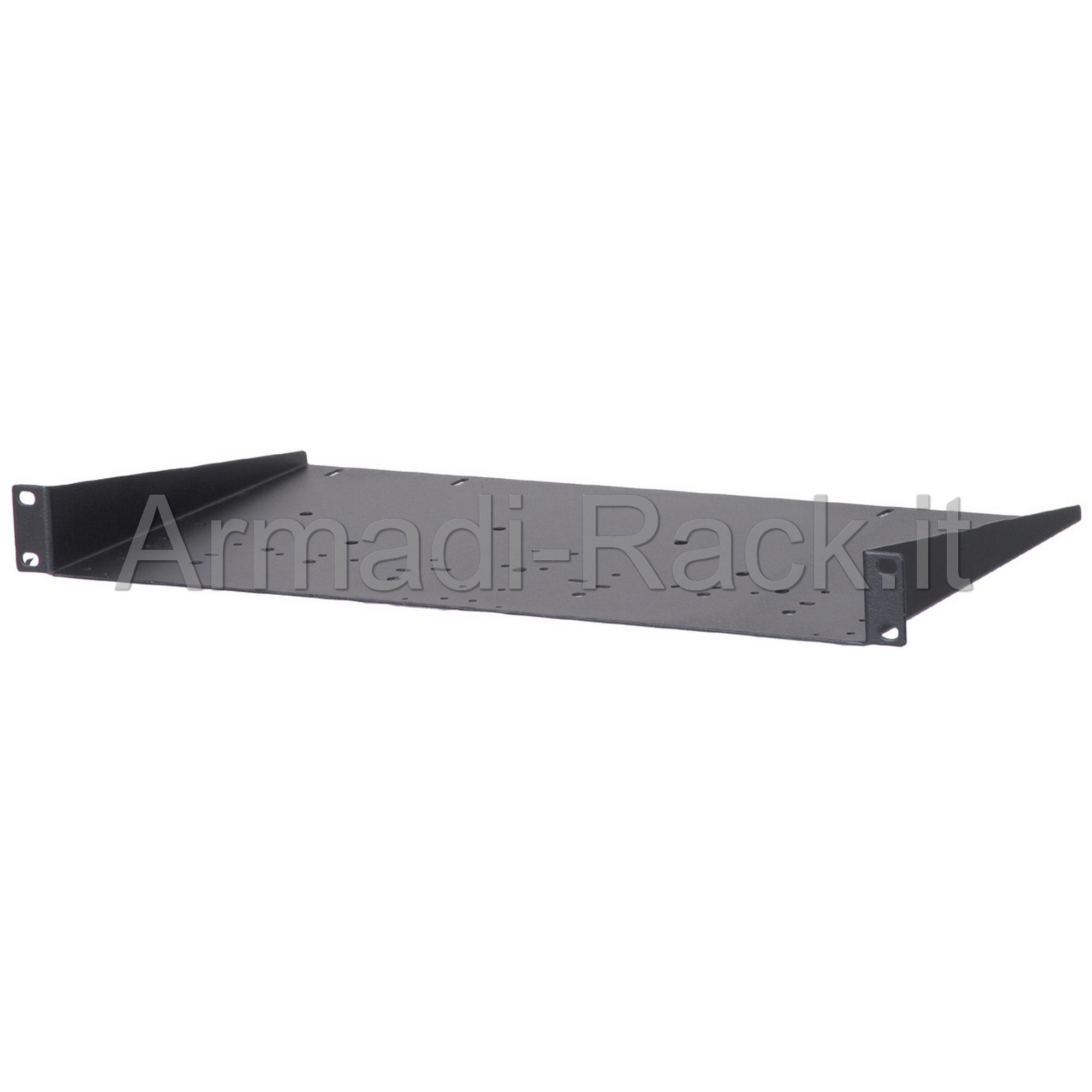 Piano di appoggio fisso profondit� 255 mm con laterali rialzati 1 unit� e base areata per armadio Rack 19' colore nero RAL9005 