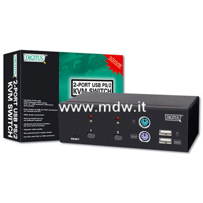 COMBO-KVM SWITCH 1 UTENTE, 2 PC (PS2, USB) CON AUDIO