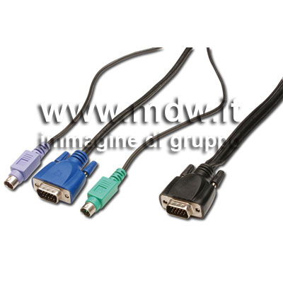CAVO TRIPLO KVM PER CONSOLE (PS2) - LUNGHEZZA MT. 5