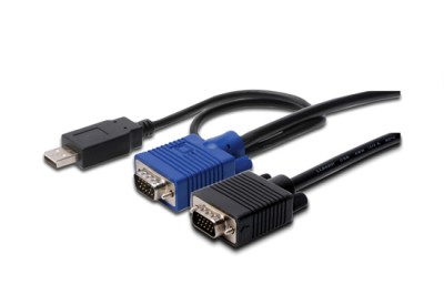CAVO TRIPLO PER CONSOLE CON SWITCH KVM PER SERVER USB - MT. 3