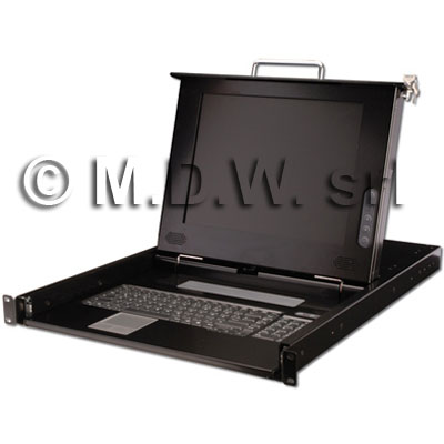 CONSOLE 15 PER RACK 19 CON SWITCH 16 PORTE