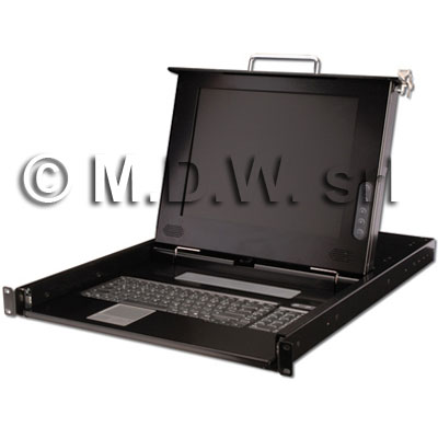 CONSOLE 17 PER RACK 19 CON SWITCH 8 PORTE