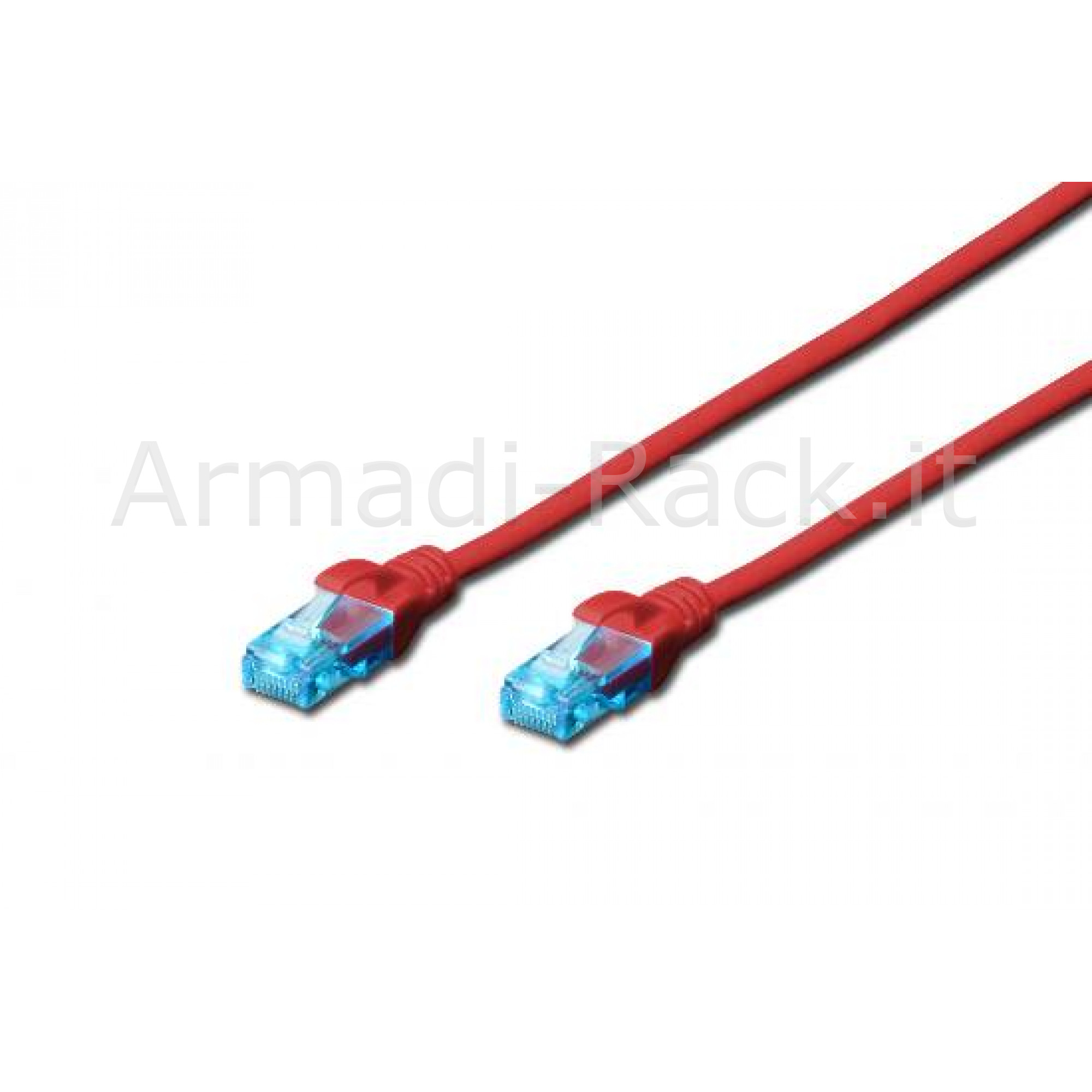 CAVO RETE UTP CAT. 5E NON SCHERMATO - LUNGHEZZA MT. 1 - COLORE ROSSO