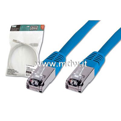 CAVO RETE FTP CAT. 5E SCHERMATO - LUNGHEZZA MT. 1 - COLORE BLU