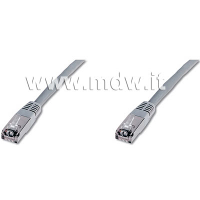 CAVO RETE FTP CAT. 5E SCHERMATO - LUNGHEZZA MT. 2 - COLORE GRIGIO