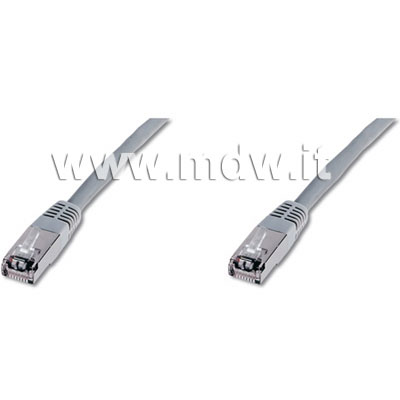 CAVO RETE FTP CAT. 5E SCHERMATO - LUNGHEZZA MT. 3 - COLORE GRIGIO -