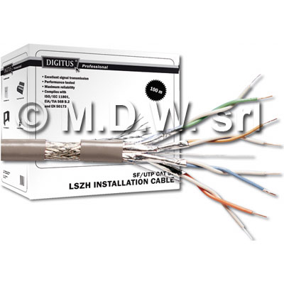 CAVO FLESSIBILE SF-UTP PER RETI CATEGORIA 5E- 4 COPPIE 8 POLI DOPPIA SCHERMATURA AWG 26/7 MATASSA MT.305 (AL METRO)