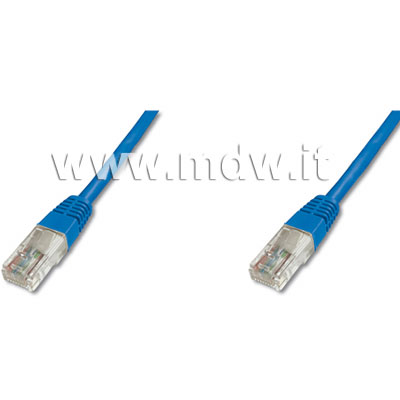 CAVO RETE UTP CAT. 6 NON SCHERMATO COLORE BLU - LUNGHEZZA MT. 0,50