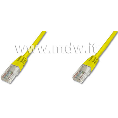 CAVO RETE UTP CAT. 6 NON SCHERMATO COLORE GIALLO -LUNGHEZZA MT. 0,50