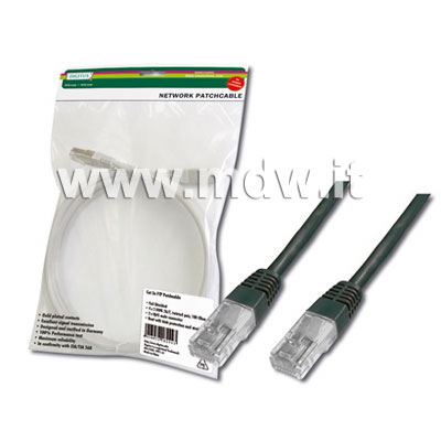 CAVO RETE UTP CAT. 6 NON SCHERMATO - COLORE NERO - LUNGHEZZA MT. 3