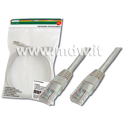 CAVO RETE UTP CAT. 6 NON SCHERMATO - COLORE GRIGIO - LUNGHEZZA MT. 3