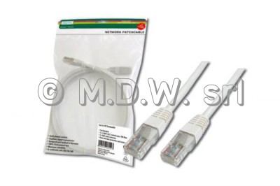 CAVO RETE UTP CAT. 6 NON SCHERMATO - COLORE BIANCO - LUNGHEZZA MT. 3