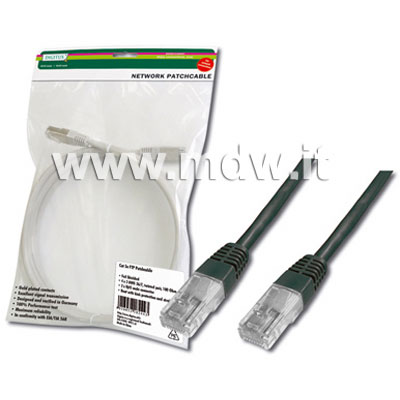 CAVO RETE UTP CAT. 6 NON SCHERMATO - COLORE NERO - LUNGHEZZA MT. 5