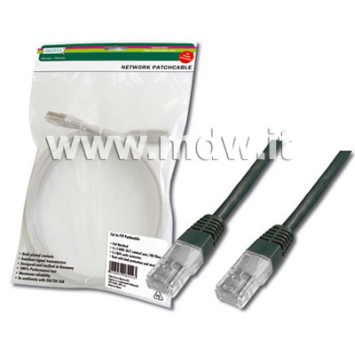 CAVO RETE UTP CAT. 6 NON SCHERMATO - COLORE NERO - LUNGHEZZA MT. 7