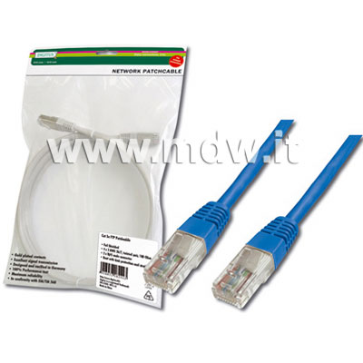 CAVO RETE UTP CAT. 6 NON SCHERMATO - COLORE BLU - LUNGHEZZA MT. 10